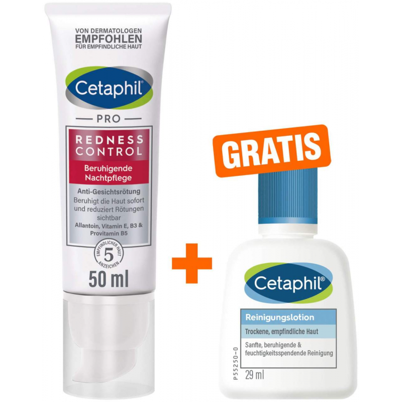 Cetaphil RednessControl Creme beruhigende Nachtpflege 50 ml + gratis Cetaphil Reinigungslotion 29 ml