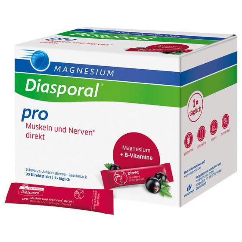 Magnesium Diasporal Pro Muskeln und Nerven direk Direktgranulat 90 Sticks