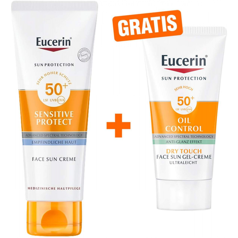 Eucerin Sun Sensitive Protect Face LSF 50+ + gratis Sun Gel-Creme Oil Control 20 ml