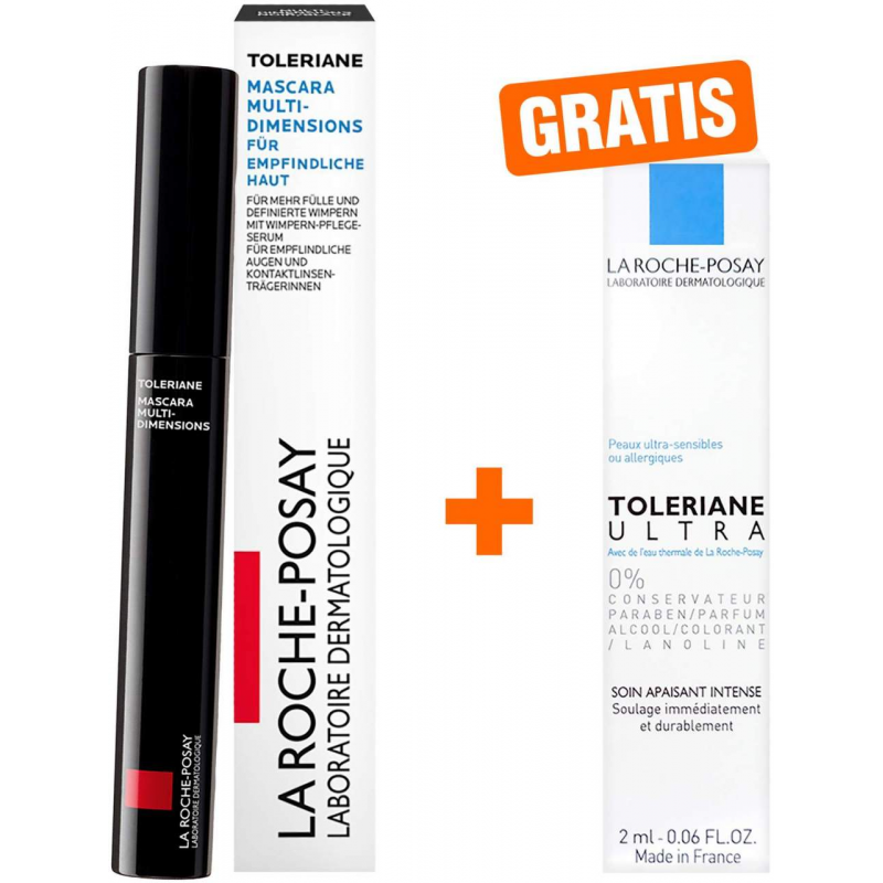 La Roche Posay Toleriane Mascara Multi Dimension 7,2 ml + gratis La Roche Posay Toleriane Dermallergo Augencreme 2 ml