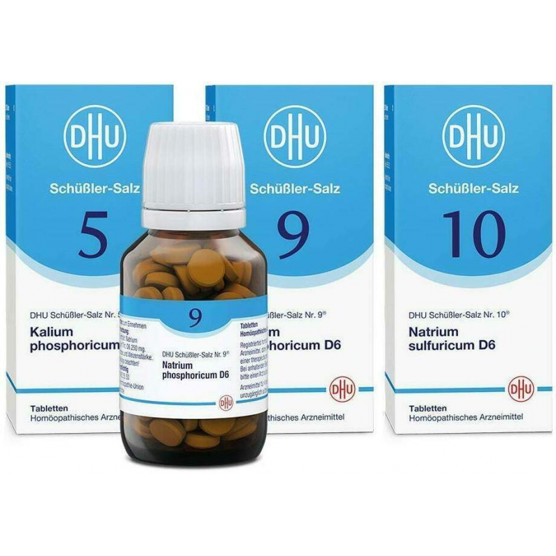 DHU Schüßler-Salze Kur mit dem Mineralsalz des Stoffwechsels Nr. 5+9+10 3 x 200 Tabletten