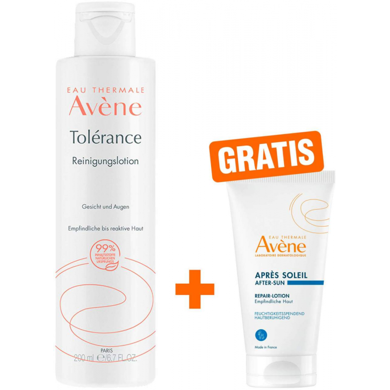 Avene Tolerance Reinigungslotion 200 ml + gratis Repair-Lotion nach der Sonne 50 ml