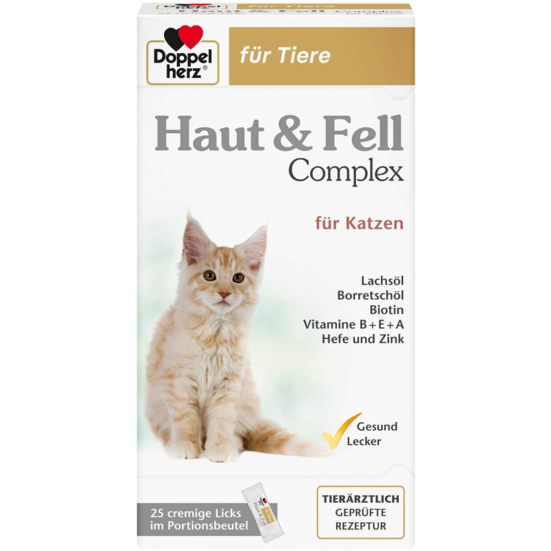 Doppelherz Haut & Fell Complex für Katzen 25 Licks