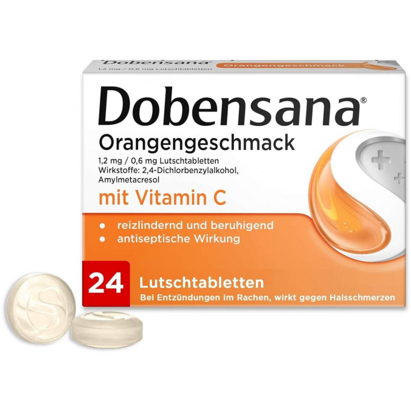 Dobensana Orangengeschmack 1,2mg 0,6mg 24 Lutschtabletten