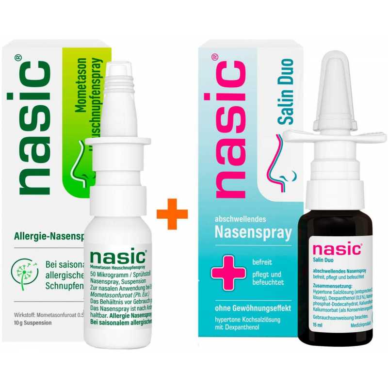 Nasic Mometason Heuschnupfenspray 10 g + Nasic Salin Duo Nasenspray 15 ml