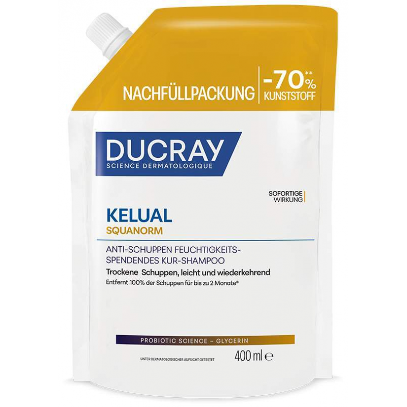 Ducray Kelual Squanorm Anti-Schuppen Shampoo trockene Schuppen Refill 400 ml