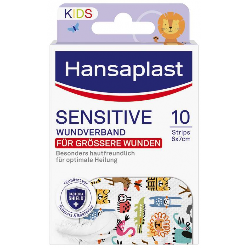 Hansaplast Kids Pflasterstrips sensitive 6x7 cm 10 Stück