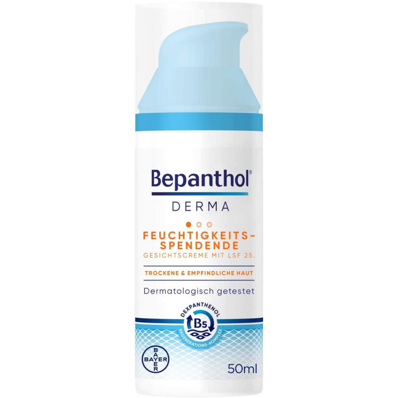 Bepanthol DERMA Feuchtigkeitsspendende Gesichtscreme mit LSF 25 50 ml Pumpflasche