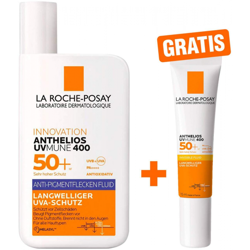La Roche Posay Anthelios Anti-Pigment LSF 50 Fluid 50 ml + gratis Anthelios Invisible UVMune 400 LSF 50+ 15 ml