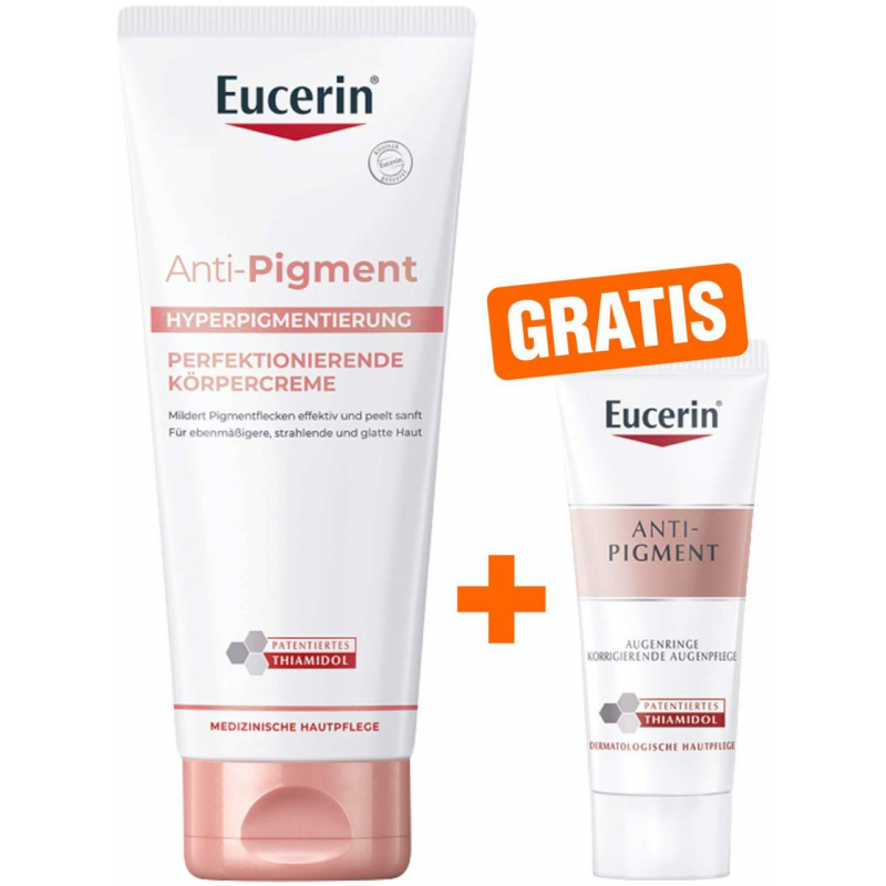 Eucerin Anti-Pigment Perfektionierende Körpercreme 200 ml + gratis Eucerin Anti-Pigment Augenpflege Augenringe 5 ml