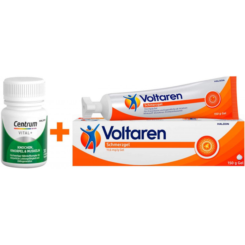 Centrum Vital+ Knochen Knorpel & Muskeln 30 Tabletten + Voltaren Schmerzgel 150 g