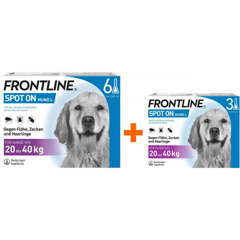 Frontline Spot On Hund L 20-40 kg 6 + 3 Pipetten