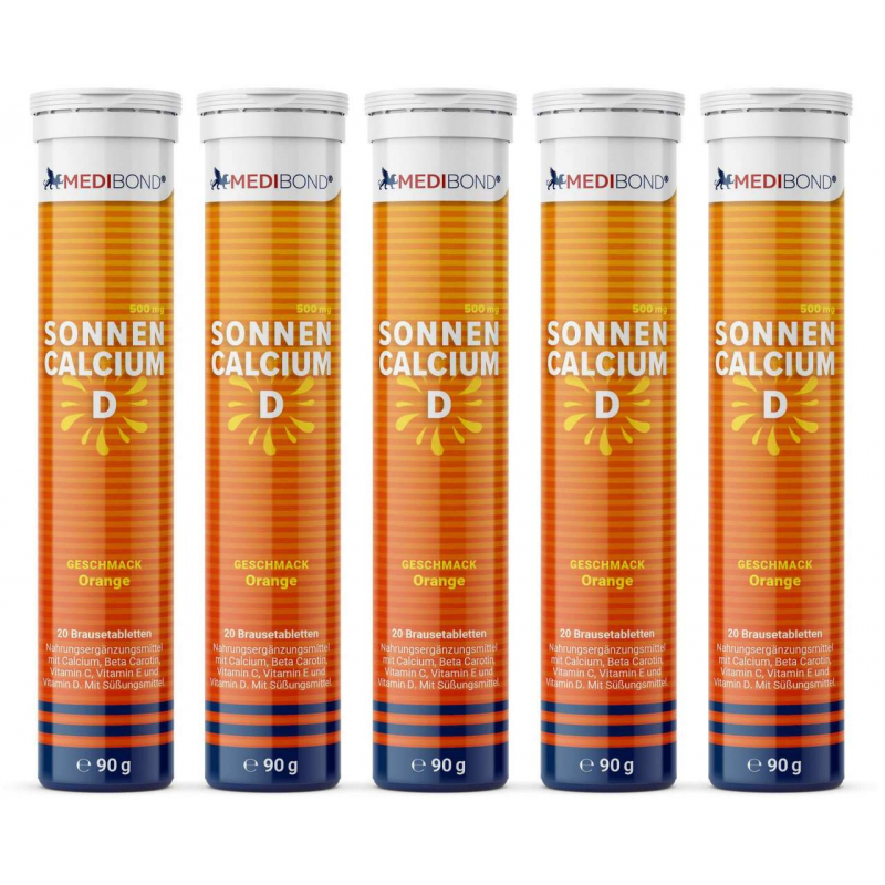Sonnencalcium D Medibond Brausetabletten 5 x 20 Stück