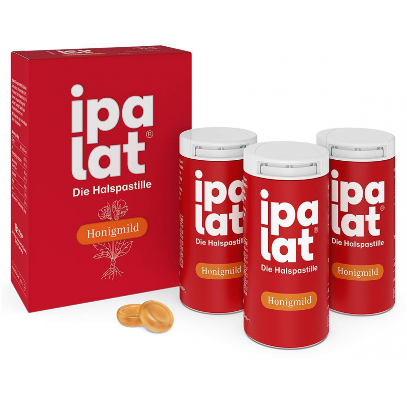 Ipalat Halspastillen honigmild ohne Menthol zuckerfrei 120 Pastillen
