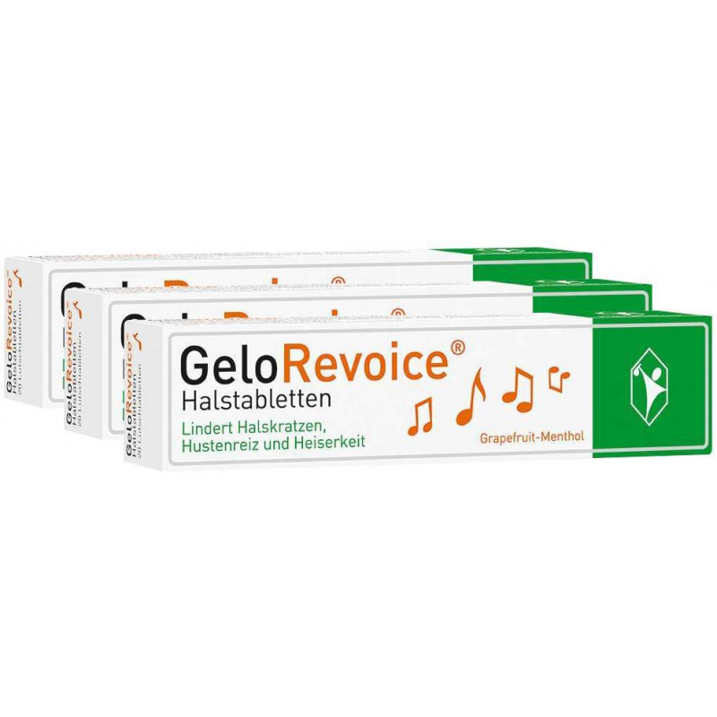 GeloRevoice Halstabletten Grapefruit-Menthol 3 x 20 Lutschtabletten