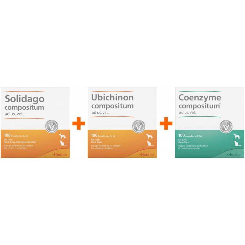 Solidago Compositum ad us.vet 100 St. + Ubichinon Compositum ad us.vet. 100 St. + Coenzym Compositum ad us.vet. 100 St.