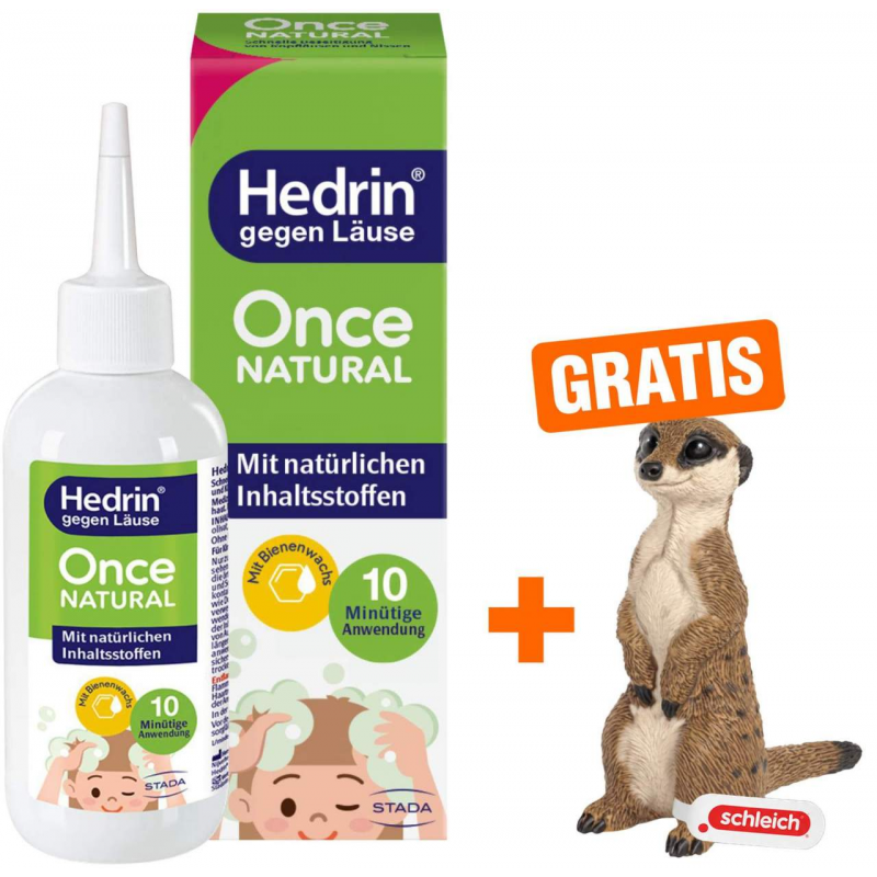 Hedrin Once Natural 100 ml + gratis Schleich® Erdmännchen 1 Stück