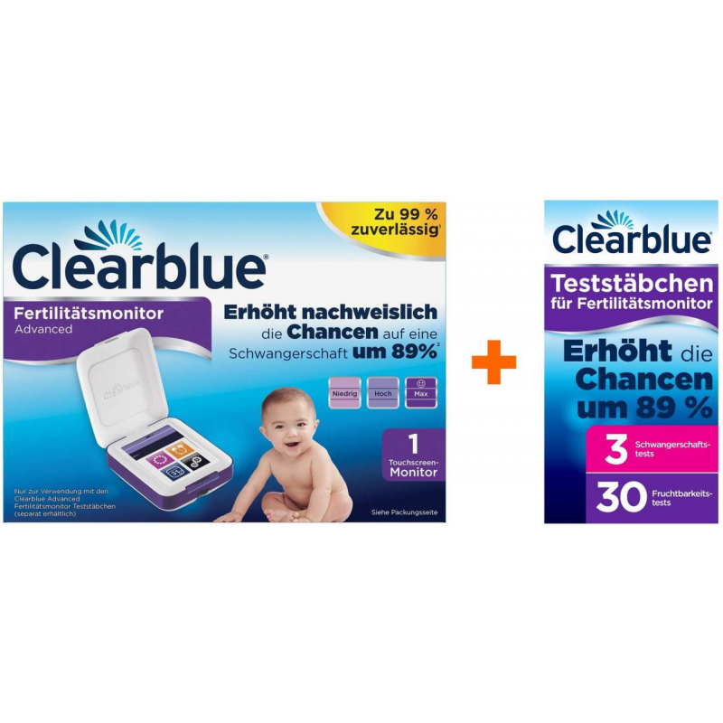 Clearblue Advanced Fertilitätsmonitor 1 Stück + Clearblue Advanced 33 Teststäbchen