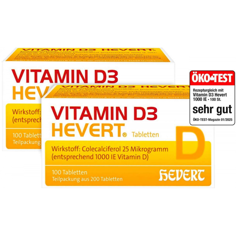 Sparset Vitamin D3 Hevert 2 x 200 Tabletten