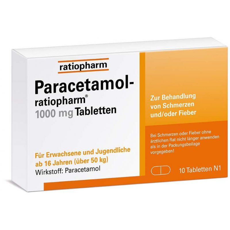 Paracetamol-ratiopharm 1000 mg 10 Tabletten