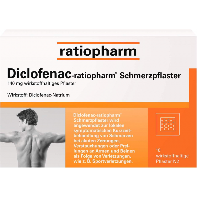 Diclofenac-ratiopharm Schmerzpflaster 140 mg pro g 10 Stück