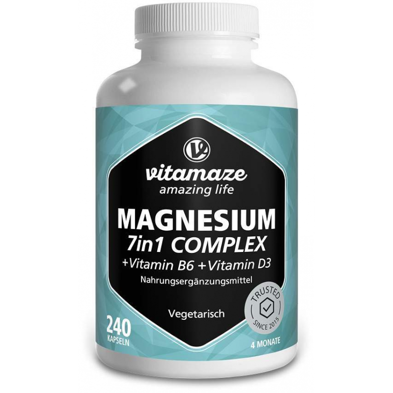 Magnesium 7in1 Komplex + B6 + D3 240 Kapseln