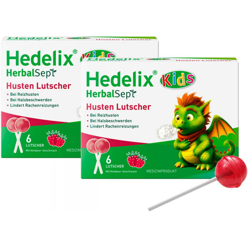 Hedelix HerbalSept Husten Lutscher Kids 2 x 6 Stück