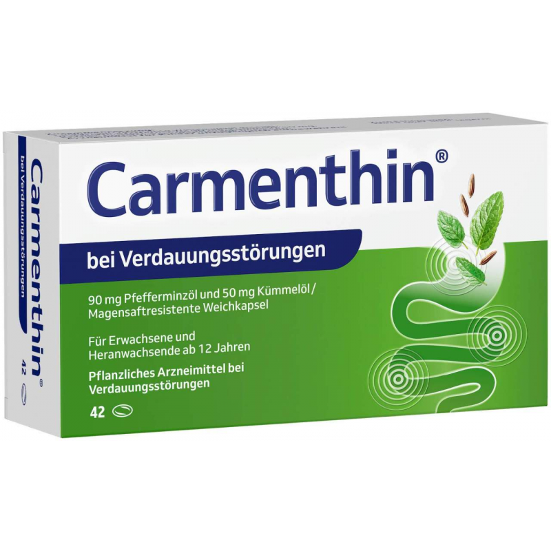 Carmenthin bei Verdauungsstörungen 42 magensaftresistente Weichkapseln