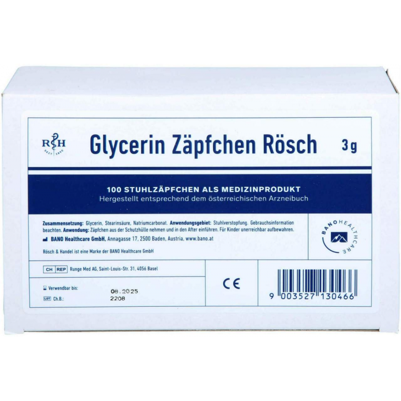 Glycerin Zäpfchen Rösch 3 G Gegen Verstopfung 100