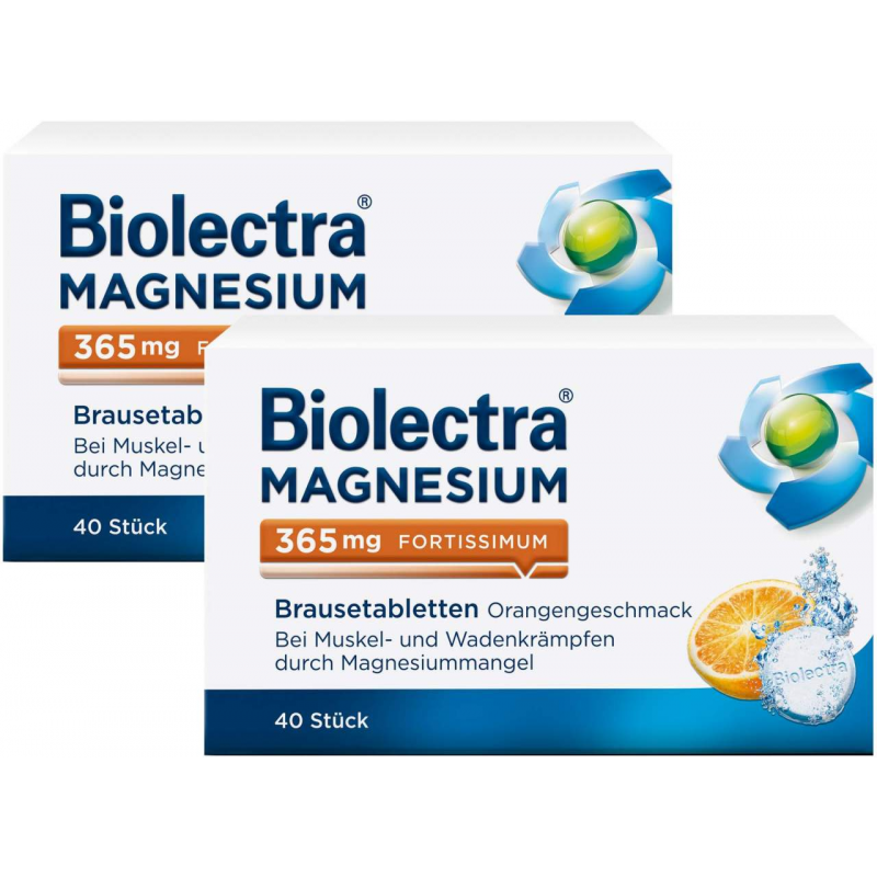 Biolectra Magnesium 365 mg fortissimum Orangengeschmack 2 x 40 Brausetabletten