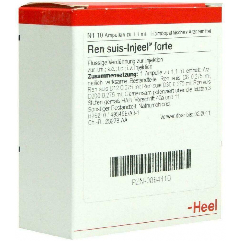 Heel Ren Suis-Injeele Forte 10 Ampullen Je 1,1ml