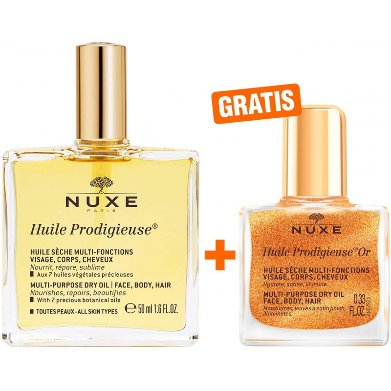 NUXE Huile Prodigieuse NF 50 ml + gratis NUXE Huile Prodigieuse OR NF 10 ml