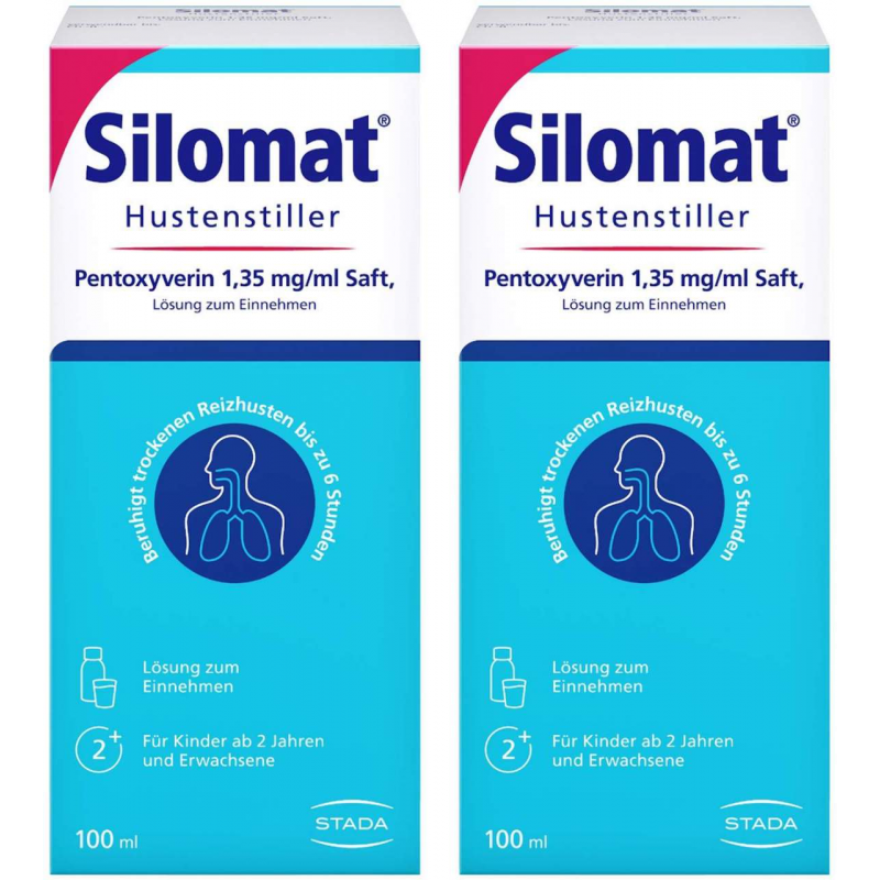 Silomat Hustenstiller Pentoxyverin 1,35 mg je ml Saft 2 x 100 ml