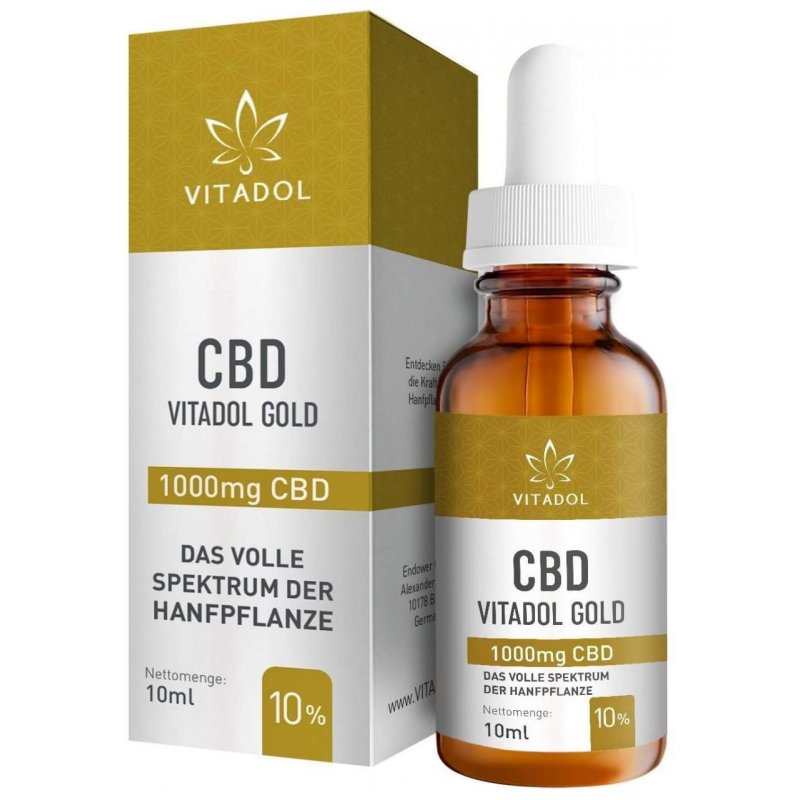 CBD 10% Bio Hanfextrakt Öl Vitadol Gold 10 ml