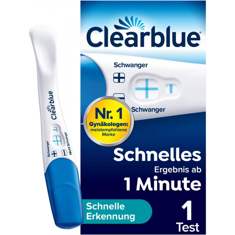 Clearblue Schwangerschaftstest schnelle Erkennung 1 Test