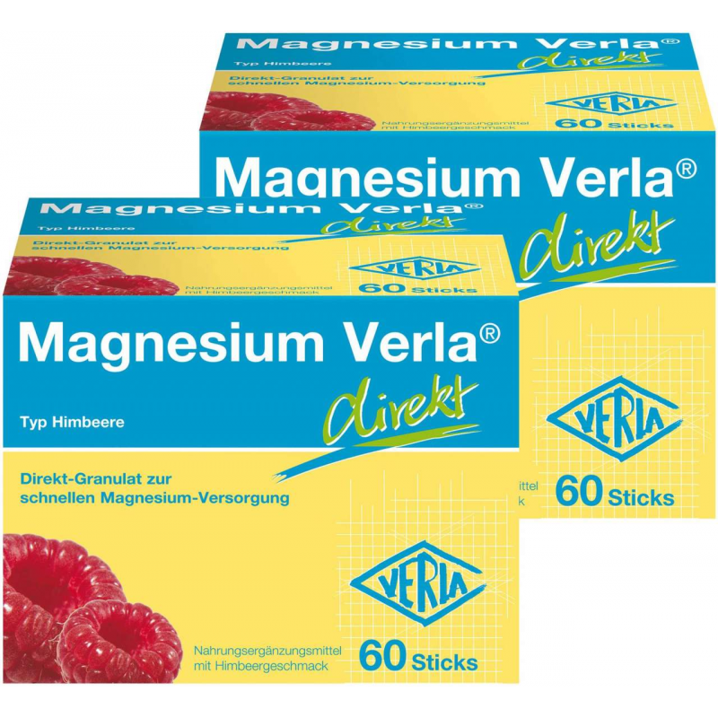Magnesium Verla Direkt Himbeere 2 x 60 Granulatbeutel