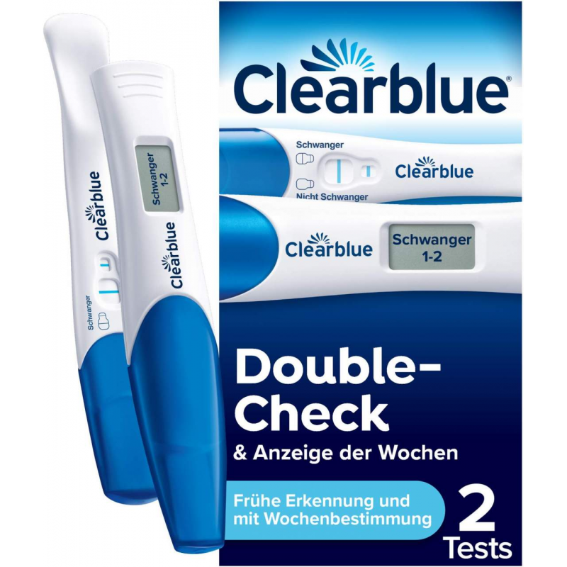 Clearblue Schwangerschaftstest frühe Erkennung und mit Wochenbestimmung 2 Teststäbchen