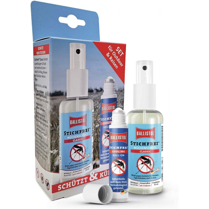 Ballistol Stichfrei Classic Pumpspray 100 ml + Stichfrei Cooling Roll-on 10 ml