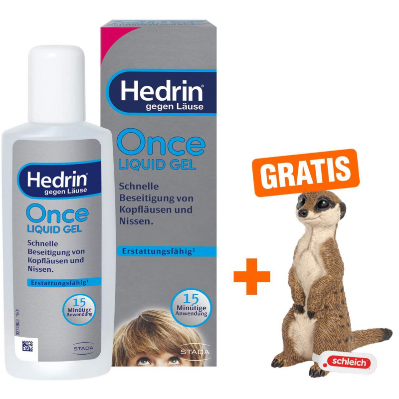 Hedrin Once Liquid 100 ml Gel + gratis Schleich® Erdmännchen 1 Stück