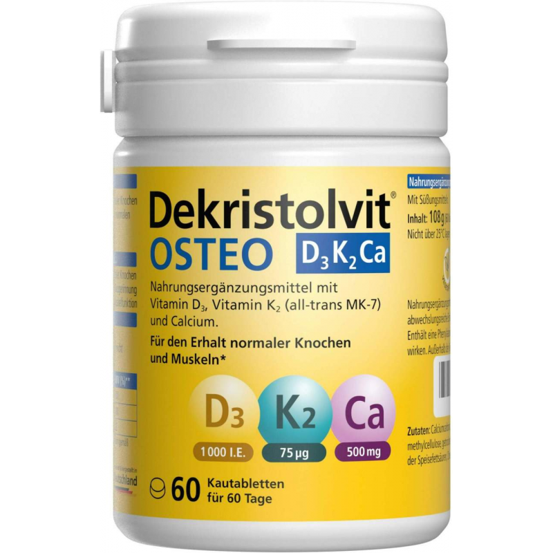 Dekristolvit Osteo D3K2 Ca 60 Kautabletten