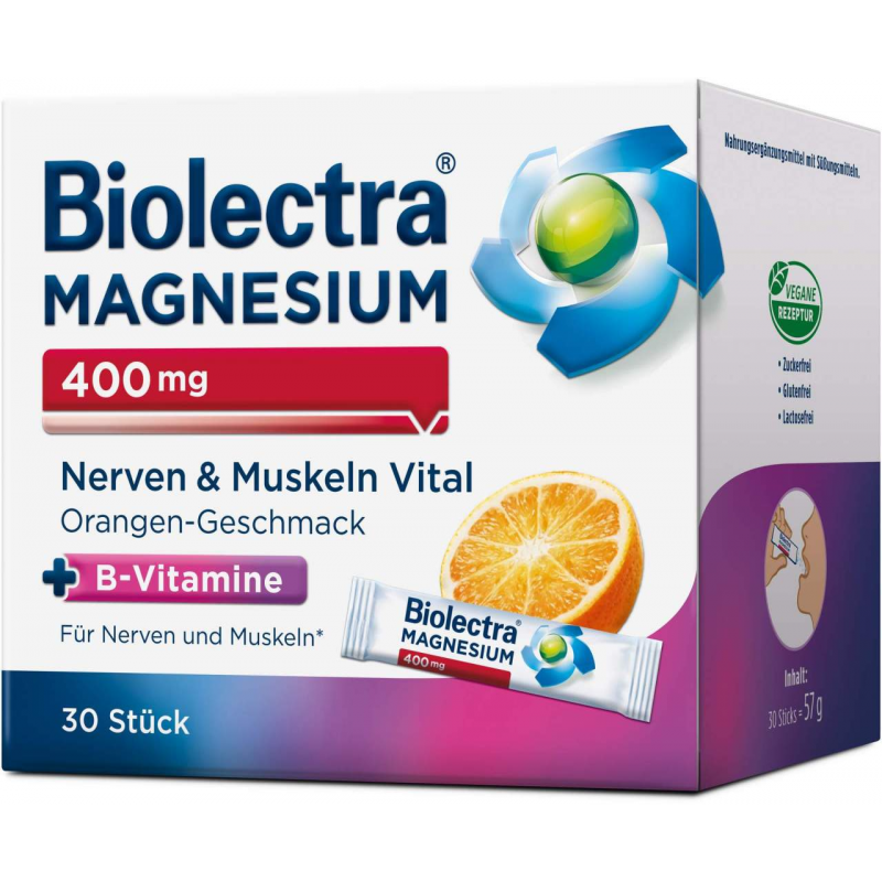 Biolectra Magnesium 400 mg Nerven & Muskeln Vital 30 Beutel