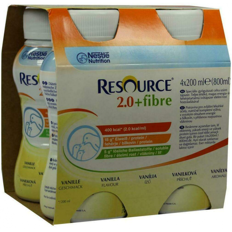 Resource 2.0 + Fibre Vanille 4 X 200 ml Flüssigkeit