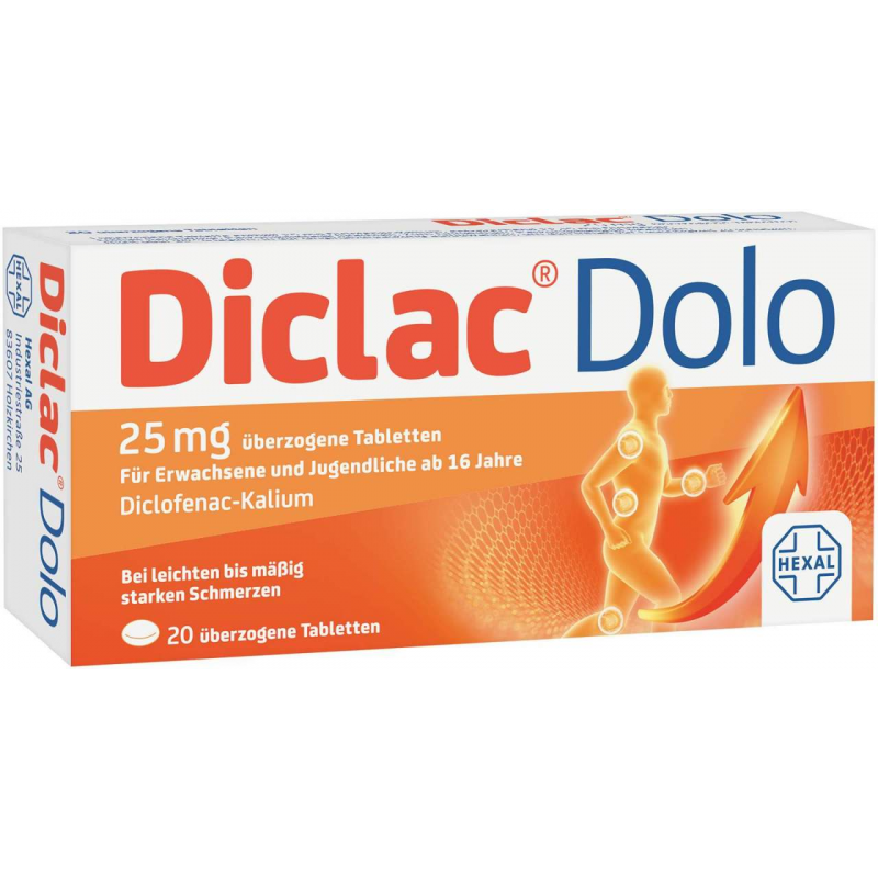 Diclac Dolo 25 mg 20 Überzogene Tabletten