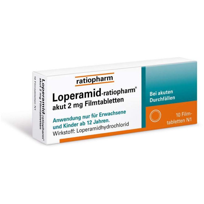 Loperamid-ratiopharm akut 2 mg - 10 Filmtabletten