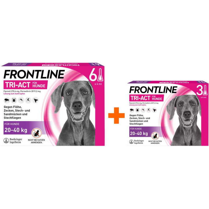 Frontline TRI-ACT Hund 20-40 kg 6 + 3 Pipetten
