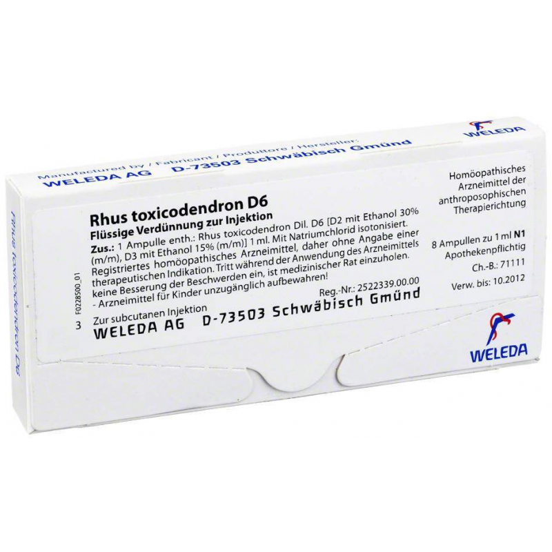 Weleda Rhus Toxicodendron D6 8 X 1 ml Ampullen