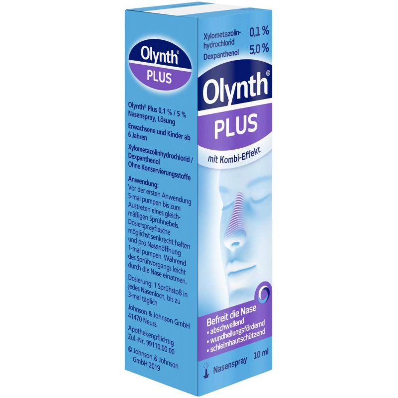 Olynth Plus 0,1 % und 5 % für Erwachsene Nasenspray o.K. 10 ml