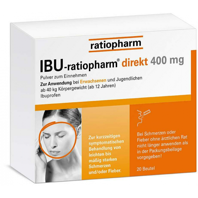 IBU ratiopharm direkt 400 mg Pulver zum Einnehmen 20 Beutel