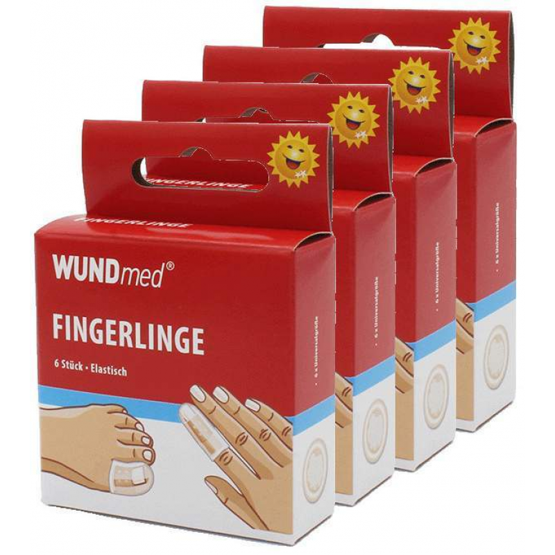 Fingerlinge Schutzkappen 4er Set für Finger und Zehen 6 Stück