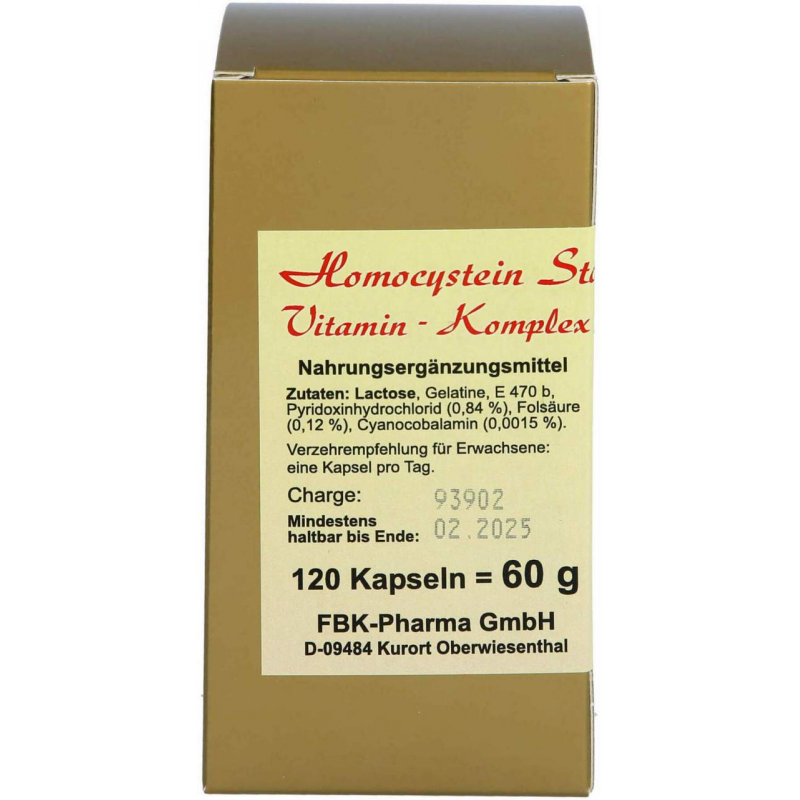 Homocystein Stoffwechsel-Vitamin-Komplex N Kapseln 120 Stück